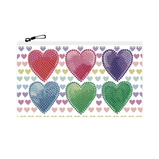 Diamond Dotz&#xAE; Beginner Love Hearts Zipper Pouch Diamond Painting Kit